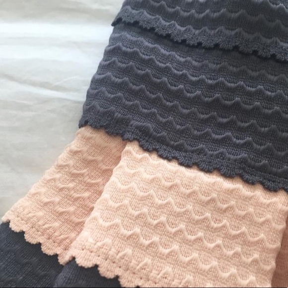 NWOT Anthropologie Scalloped Striped Ponte Skirt - Picture 3 of 8